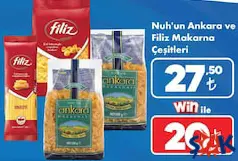 NUH'UN ANKARA/FİLİZ MAKARNA ÇEŞİTLERİ fiyat ve kampanya bilgisi